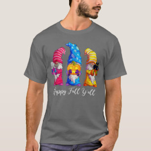 Happy Fall Yall Halloween Gnomes Pumpkin Autumn Fa T-Shirt