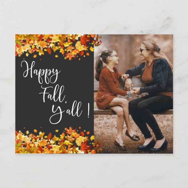 Happy Fall Y'all Holiday Postcard (Front)