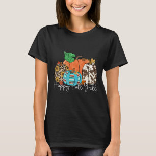 Happy Fall Y'all Leopard Pumpkin Autumn Season Tha T-Shirt