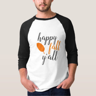 Happy Fall Y'all Mens Raglan T-shirt 