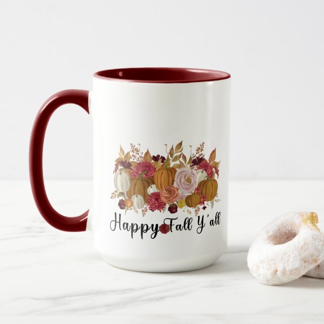 Happy Fall Y'all Mug (With Donut)