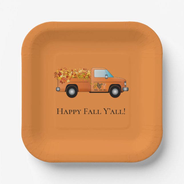 Happy Fall Y'all Paper Plate (Front)