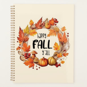 Happy Fall Y'all – Pumpkin & Autumn Leaves Wreath Planner