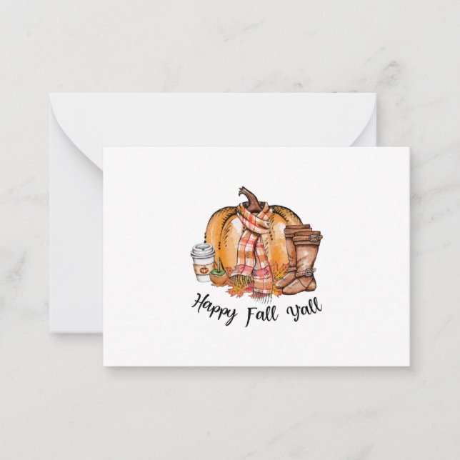 Happy Fall Y'all Pumpkin Boots Card (Front)