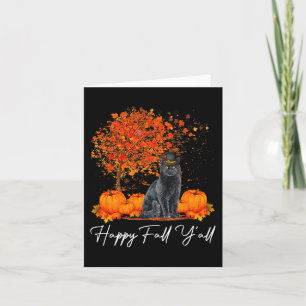 Happy Fall Y'All Pumpkin Cat Thanksgiving Rescue P Card