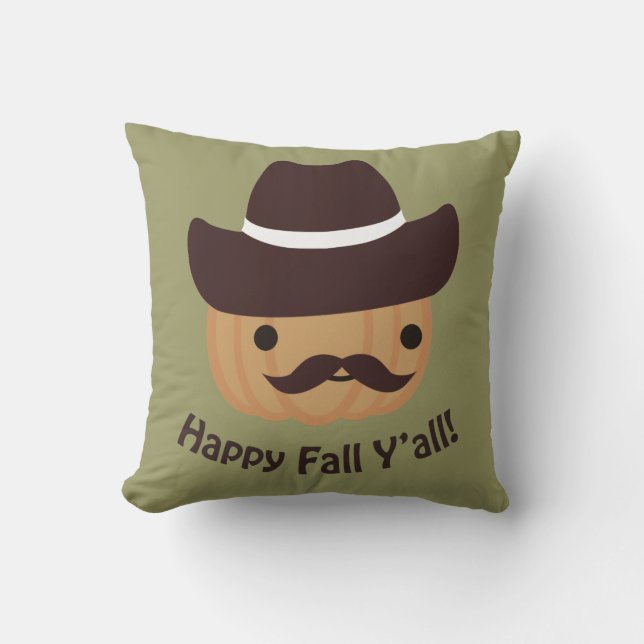 Happy Fall Y'all! Pumpkin Cushion (Front)