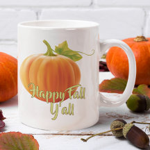 Happy Fall Yall Quote And Cute Pumpkin Motif