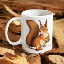 Happy Fall Yall Quote And Cute Squirrel Motif