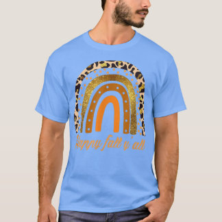 Happy Fall Ya'll Rainbow Fall Autumn Boho Rainbow  T-Shirt