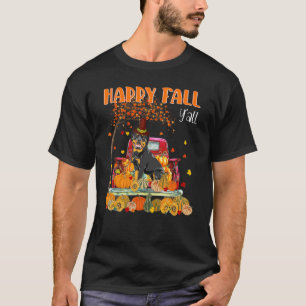 Happy Fall Y'all Rottweiler Dog On Truck Pumpkin F T-Shirt
