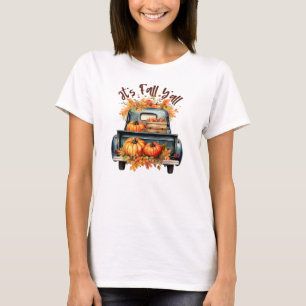 Happy Fall Y'all – Rustic Truck with Pumpkins T-Shirt