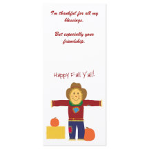 Happy Fall Y'all: Scarecrow Thanksgiving cards.
