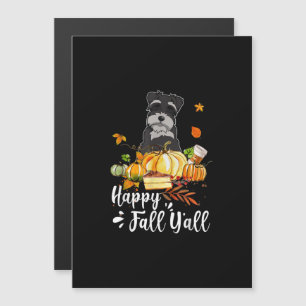 happy fall yall schnauzer dog thanksgiving magnetic invitation