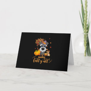 happy fall yall schnauzer dog thanksgiving thank you card