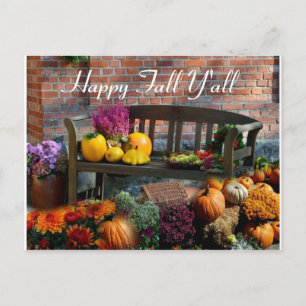 Happy Fall Y'all Seasonal Postcard