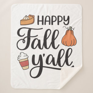 Happy Fall Y'all Sherpa Blanket