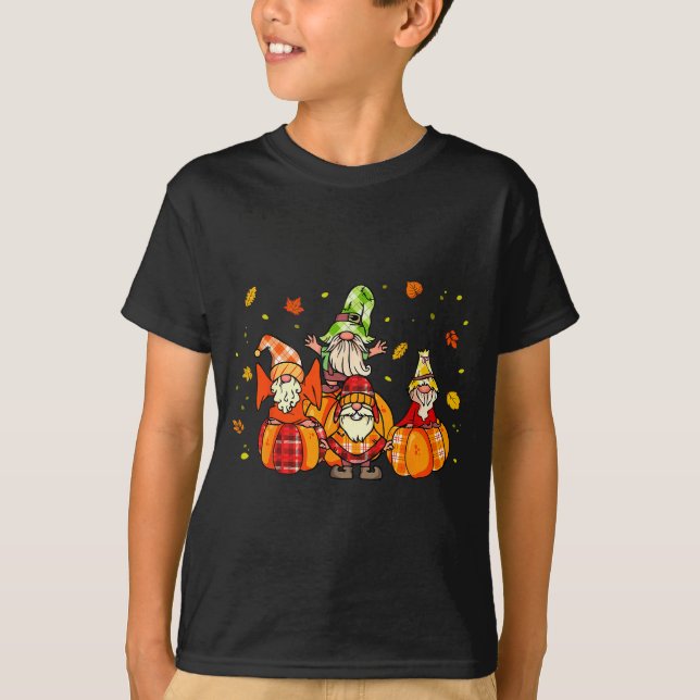 Happy Fall Yall Shirt Buffalo Pumpkin Autumn Gnome (Front)