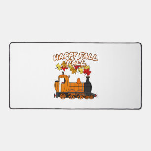 Happy Fall Y'All Steam Train Pumpkin Railroad Desk Mat