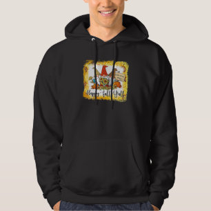 Happy Fall Y'all Three Gnome Leopard Plaid Pumpkin Hoodie