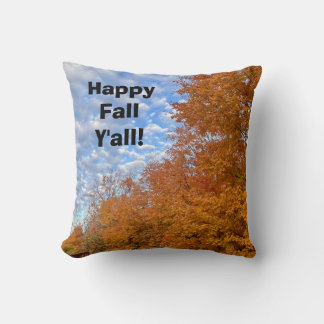 Happy Fall Y'all Throw Pillow