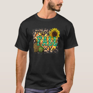 Happy Fall Y'all  Women Men Pumpkin Leopard Cute A T-Shirt