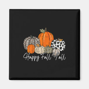 Happy Fall Y'all Women Men Pumpkin Leopard Cute Au Magnet