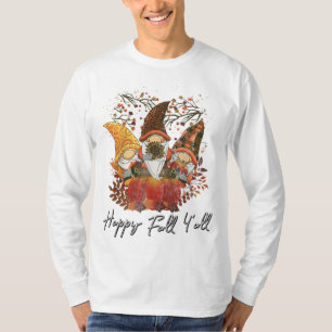 Happy Fall Y'all Women's Garden Gnome Leopard Pump T-Shirt