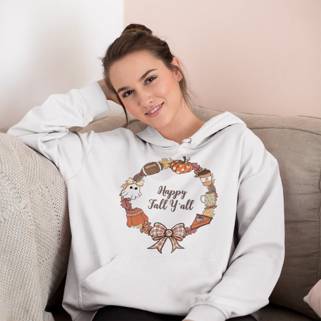 Happy Fall Y'all Wreath Hoodie (Creator Uploaded)