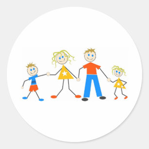 Happy Families Classic Round Sticker