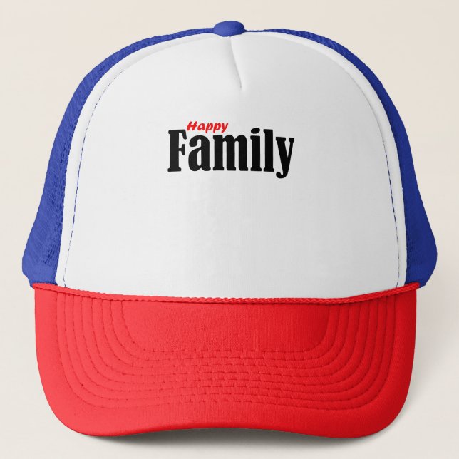 Happy Famille Matching Hat - Fun Family Vibes  (Front)