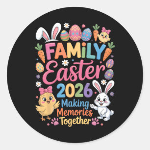 Happy Family Easter 2026 Making Memories Bunny Chi Classic Round Sticker