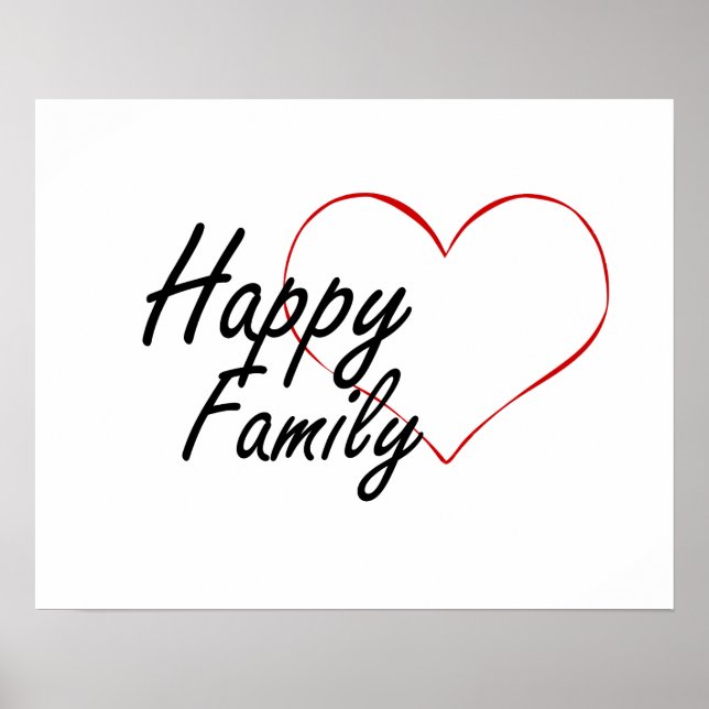 Happy family heart poster (Front)