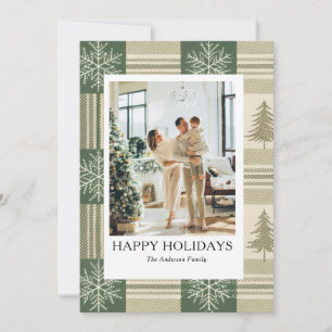 Happy family Holiday Photo Card modern simple
