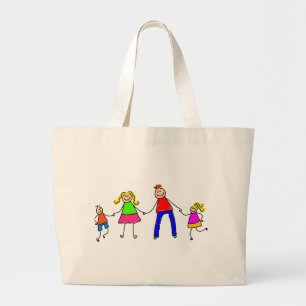 Happy Family Large Tote Bag