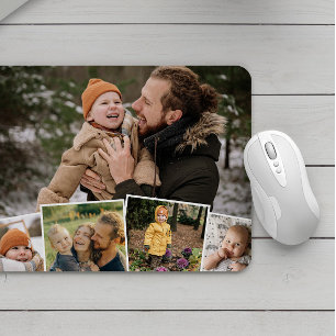 Happy Family Life Charming Photo Collage Mouse Pad