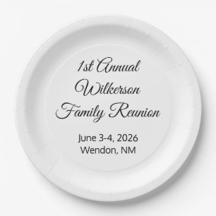 Happy Family Reunion White Paper Plate