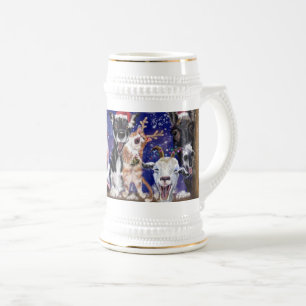 Happy Farm Animals Christmas Beer Stein