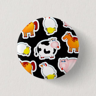 Happy farm background, button