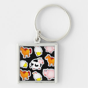 Happy farm background, keychain