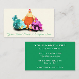 Happy Farm Chicken Funny Business Card Template