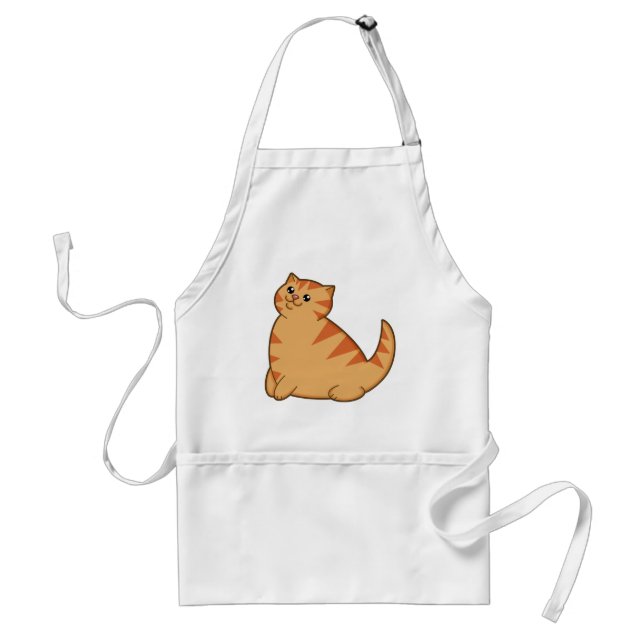 Happy Fat Orange Cat Standard Apron (Front)