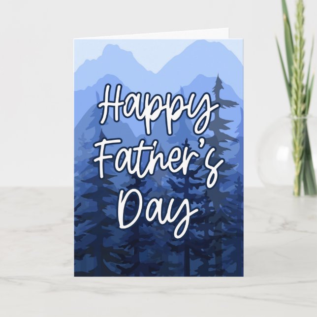 Happy Father’s Day Blue Mountain Forest Card (Front)