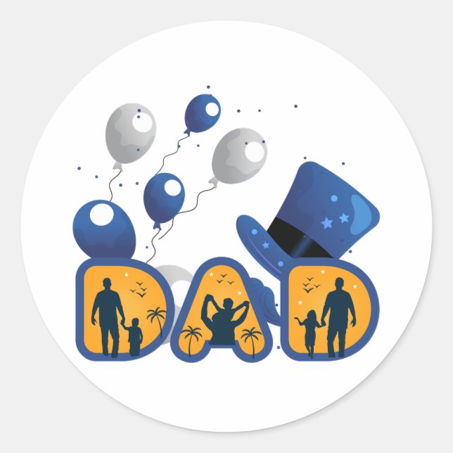 Happy father´s day.  classic round sticker (Front)