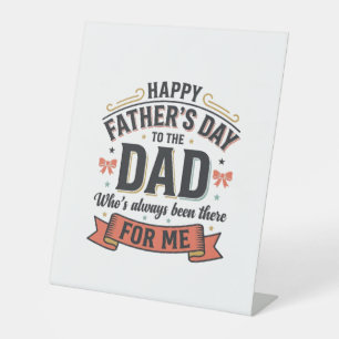 Happy Father’s Day Dad Vintage Typography Pedestal Sign