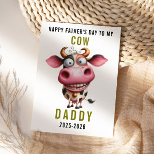 Happy Father’s Day for Dad   Cute Cow Holiday Card