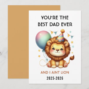 Happy Father’s Day for Dad Cute Lion Holiday Card
