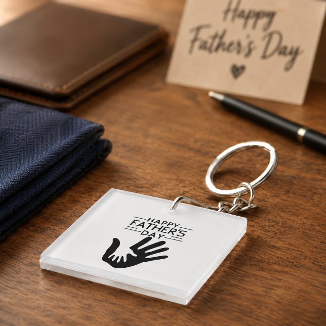 Happy Father’s Day Handprint Acrylic Keychain (Creator Uploaded)