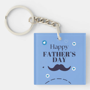 Happy Father’s Day – Moustache & Heart Design Key Ring