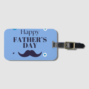 Happy Father’s Day – Moustache & Heart Design Luggage Tag