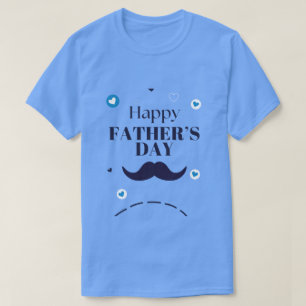 Happy Father’s Day – Moustache & Heart Design T-Shirt